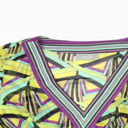 Womens UK Size 12 Wallis Multicoloured Basic Blouse