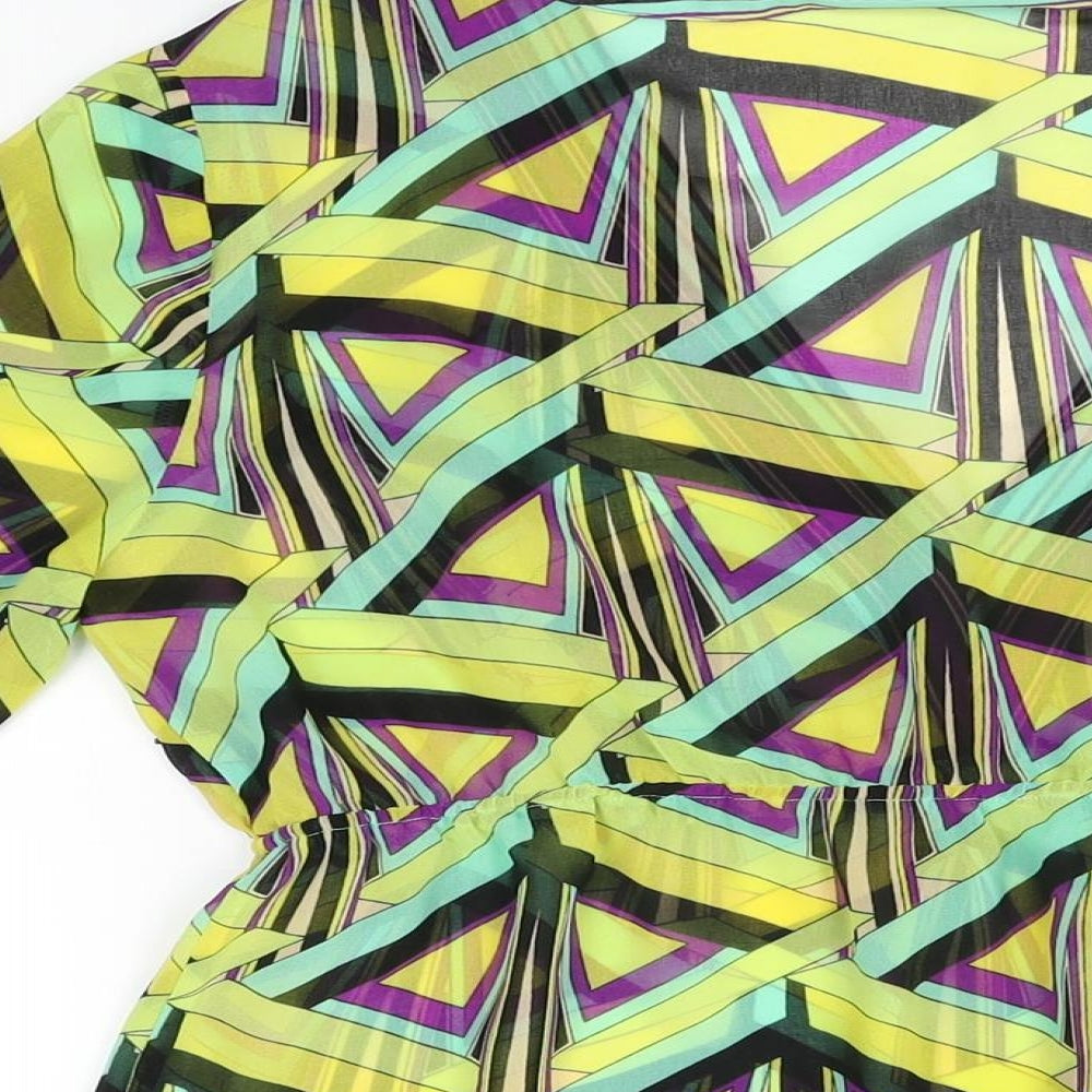 Womens UK Size 12 Wallis Multicoloured Basic Blouse