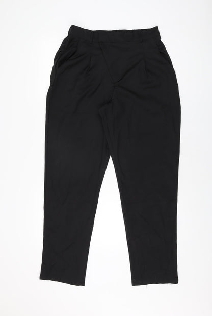 MissLook Womens Black Cotton Trousers Size L L30 in Regular Zip