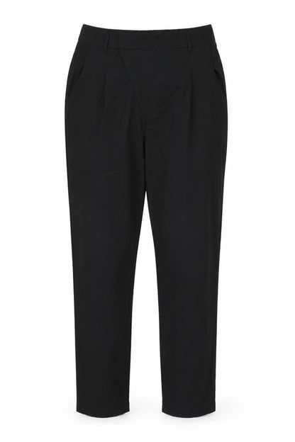 MissLook Womens Black Cotton Trousers Size L L30 in Regular Zip