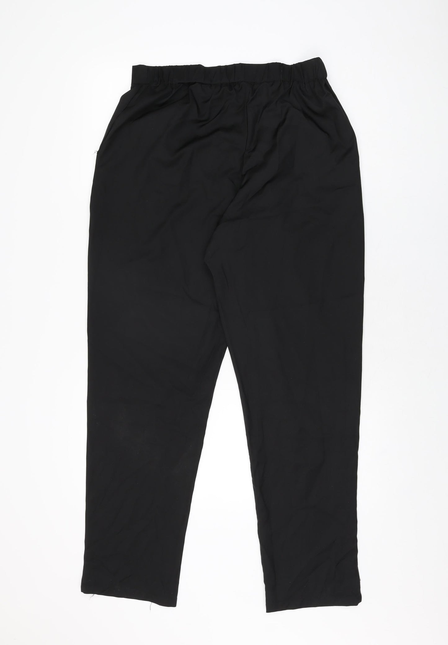 MissLook Womens Black Cotton Trousers Size L L30 in Regular Zip