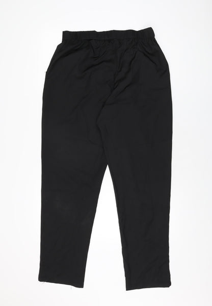 MissLook Womens Black Cotton Trousers Size L L30 in Regular Zip