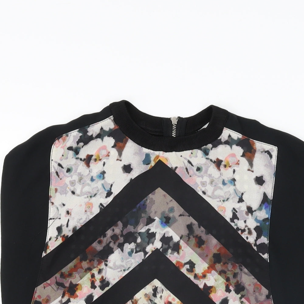 Womens UK Size S Zara Black Basic Blouse