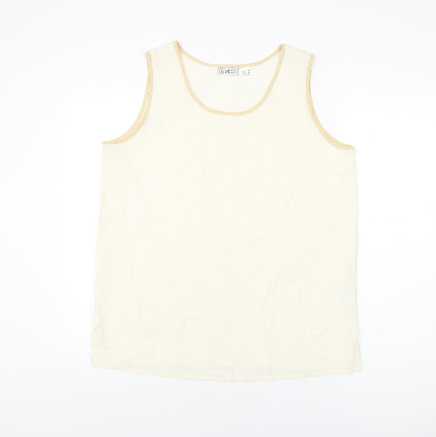 Womens UK Size 14 Gelco Ivory Basic T-Shirt