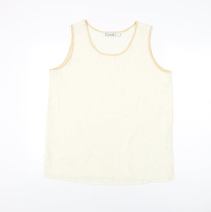 Womens UK Size 14 Gelco Ivory Basic T-Shirt