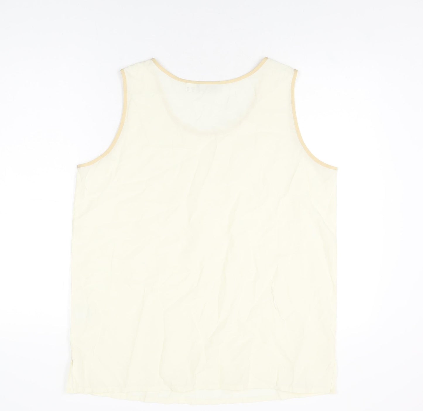 Womens UK Size 14 Gelco Ivory Basic T-Shirt