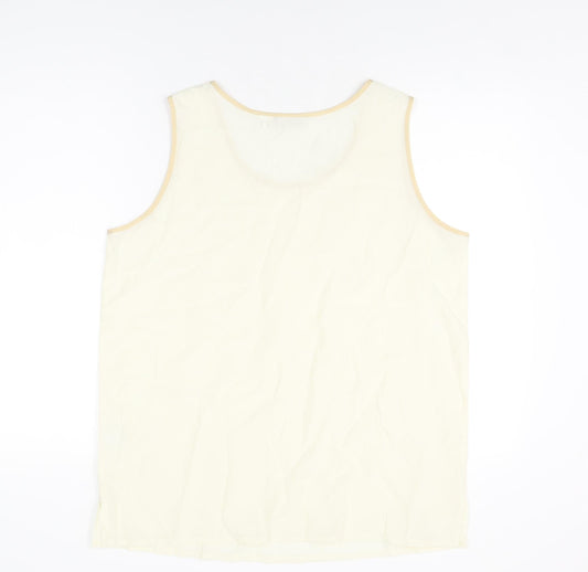 Womens UK Size 14 Gelco Ivory Basic T-Shirt