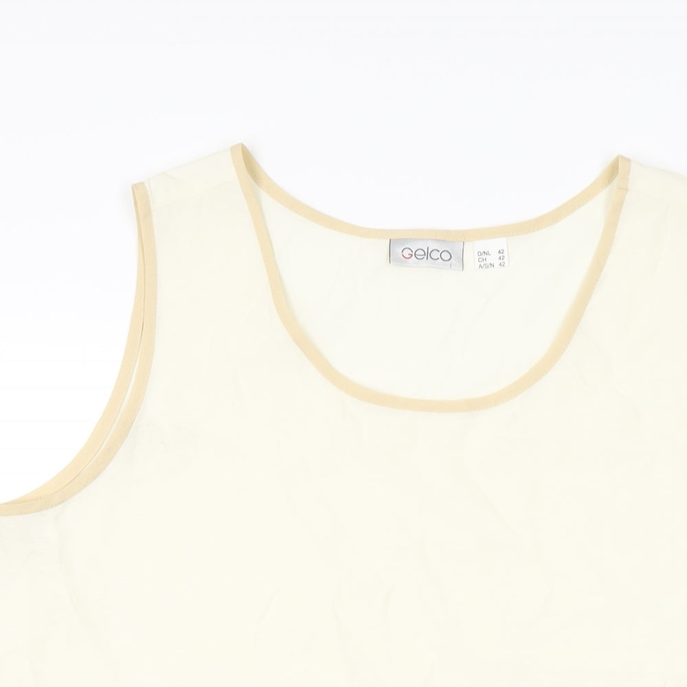Womens UK Size 14 Gelco Ivory Basic T-Shirt