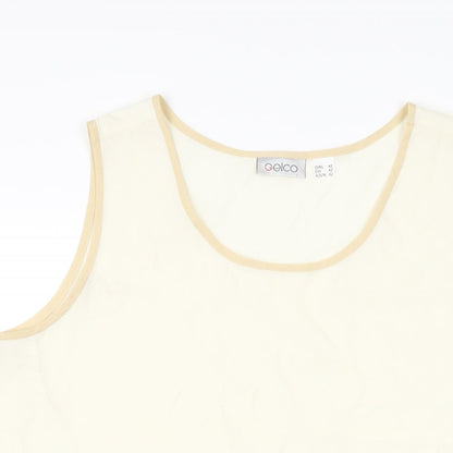 Womens UK Size 14 Gelco Ivory Basic T-Shirt