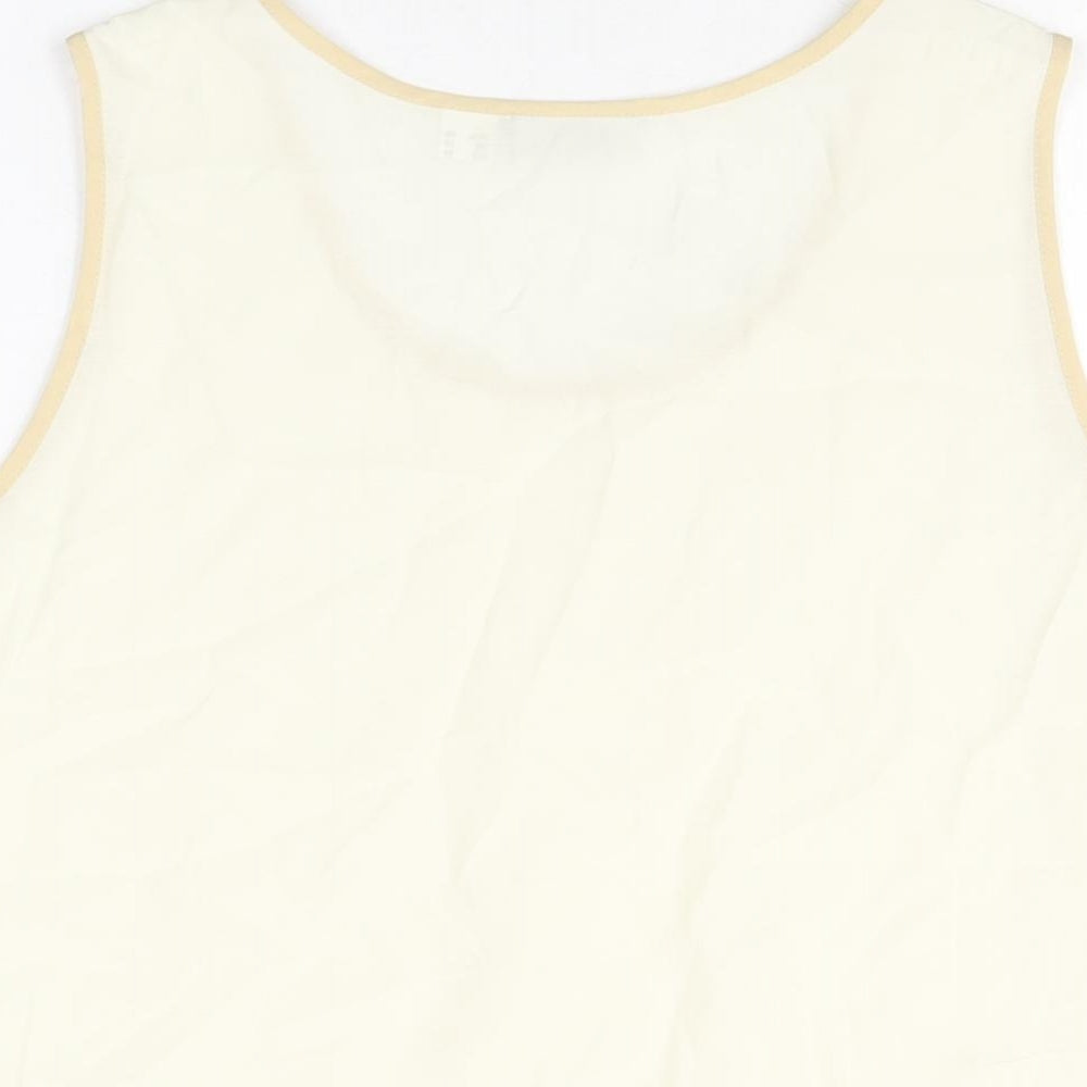 Womens UK Size 14 Gelco Ivory Basic T-Shirt