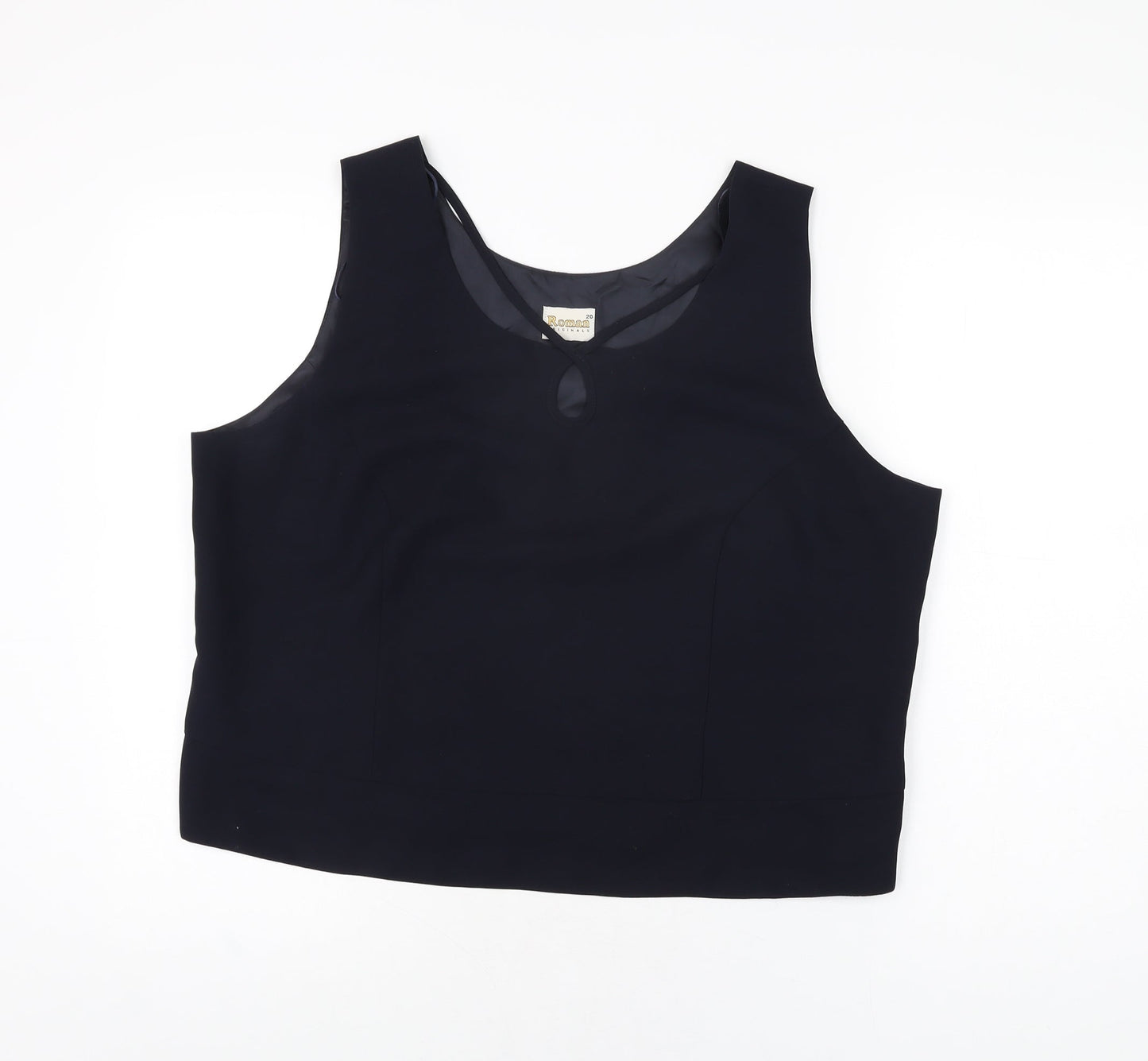 Womens UK Size 20 Roman Blue Basic T-Shirt