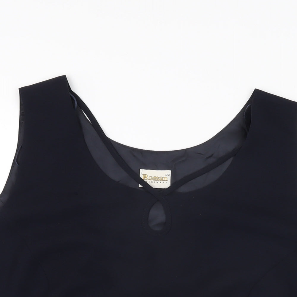 Womens UK Size 20 Roman Blue Basic T-Shirt