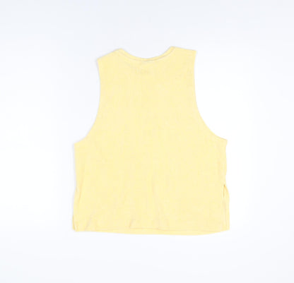 Womens UK Size S H&M Yellow Basic T-Shirt