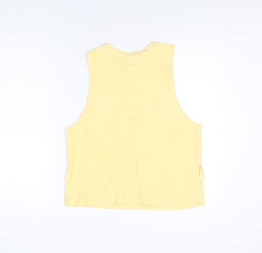 Womens UK Size S H&M Yellow Basic T-Shirt