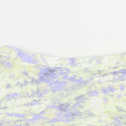 Zara Womens Multicoloured Viscose Mini Skirt Size XS - Elastic Waist Tie Dye