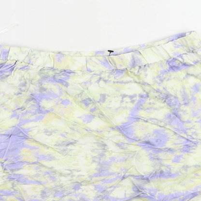 Zara Womens Multicoloured Viscose Mini Skirt Size XS - Elastic Waist Tie Dye