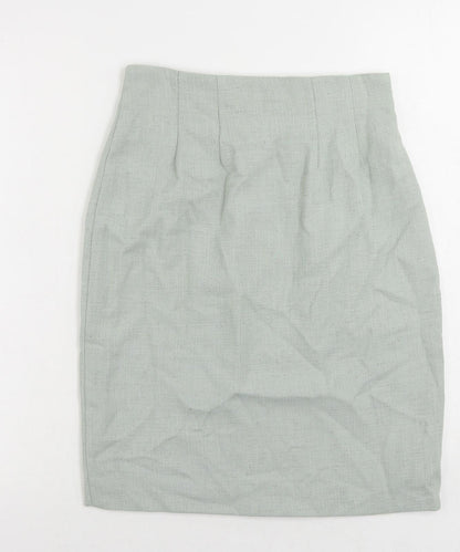 Atrium Womens Green Viscose Straight & Pencil Skirt Size 12 Zip