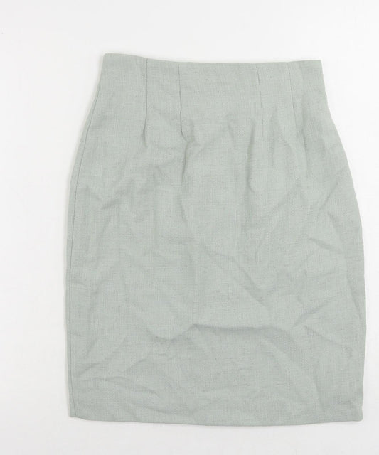 Atrium Womens Green Viscose Straight & Pencil Skirt Size 12 Zip
