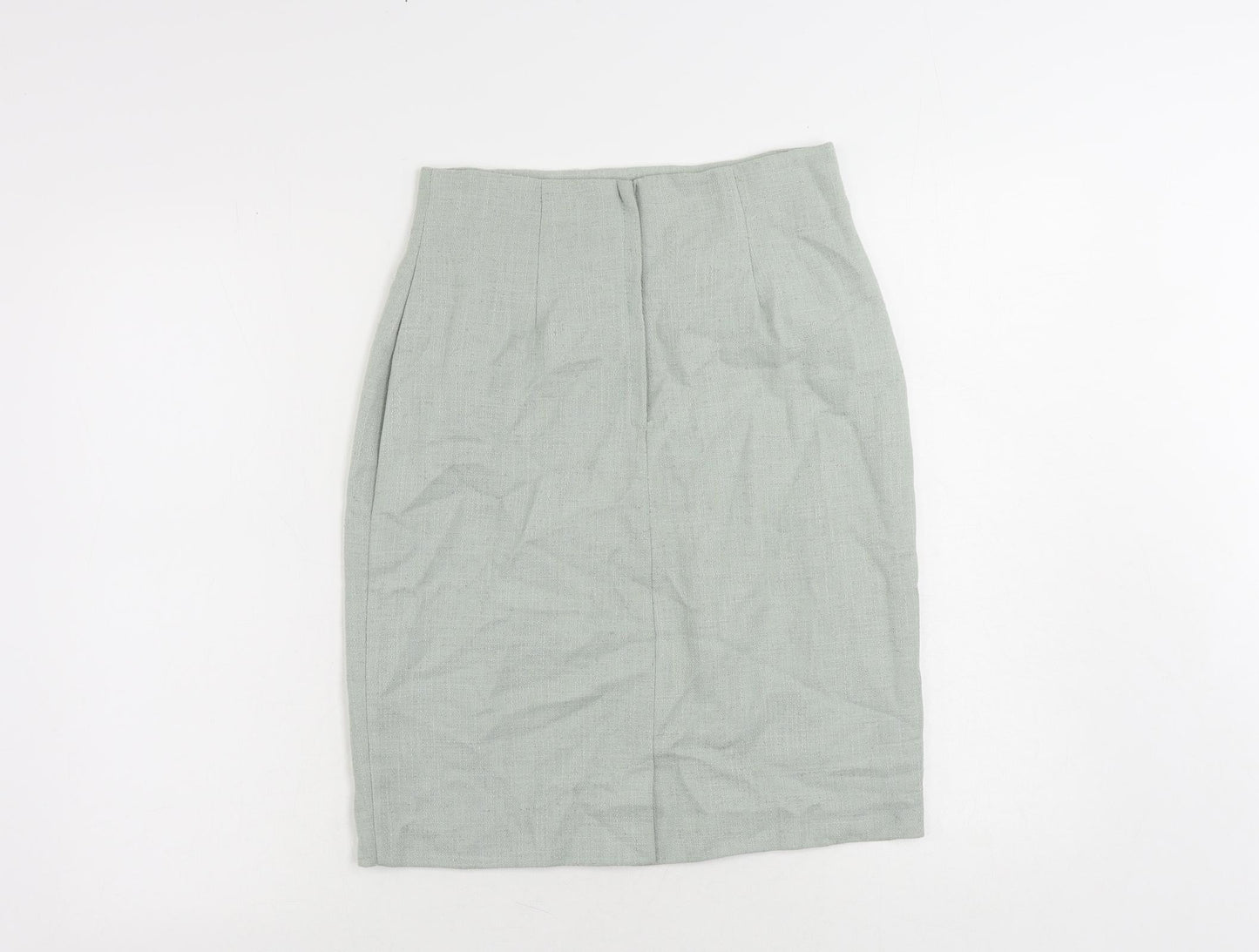 Atrium Womens Green Viscose Straight & Pencil Skirt Size 12 Zip