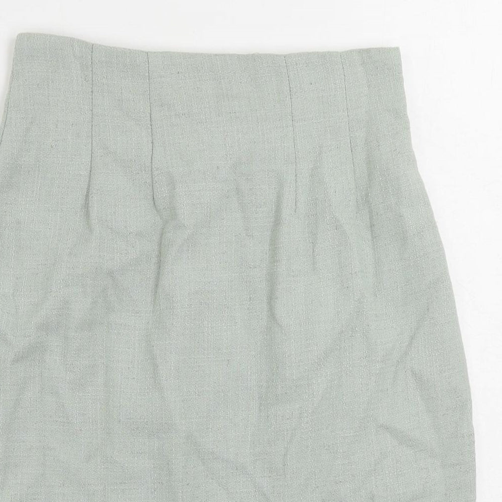 Atrium Womens Green Viscose Straight & Pencil Skirt Size 12 Zip