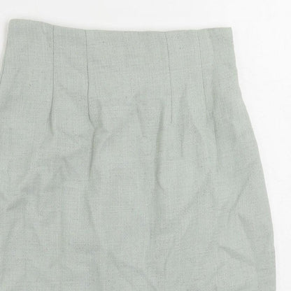 Atrium Womens Green Viscose Straight & Pencil Skirt Size 12 Zip
