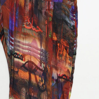 PRETTYLITTLETHING Womens Multicoloured Geometric Polyester Bodycon Size 4 Mock Neck Hook & Eye - Ruched