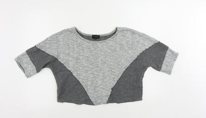 Topshop Womens Grey Cotton Pullover Sweatshirt Size S Pullover - Size S-M