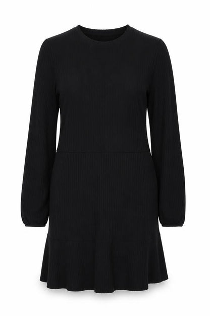 Stradivarius Womens Black Polyester Jumper Dress Size L Round Neck Pullover