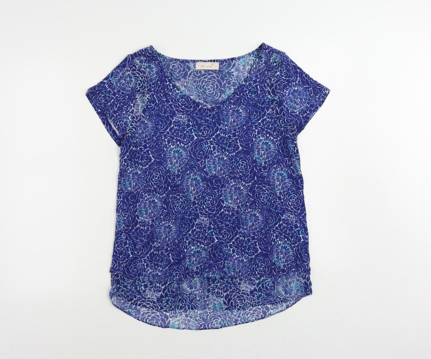 Womens UK Size 10 Per Una Blue Basic T-Shirt