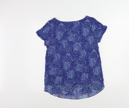 Womens UK Size 10 Per Una Blue Basic T-Shirt