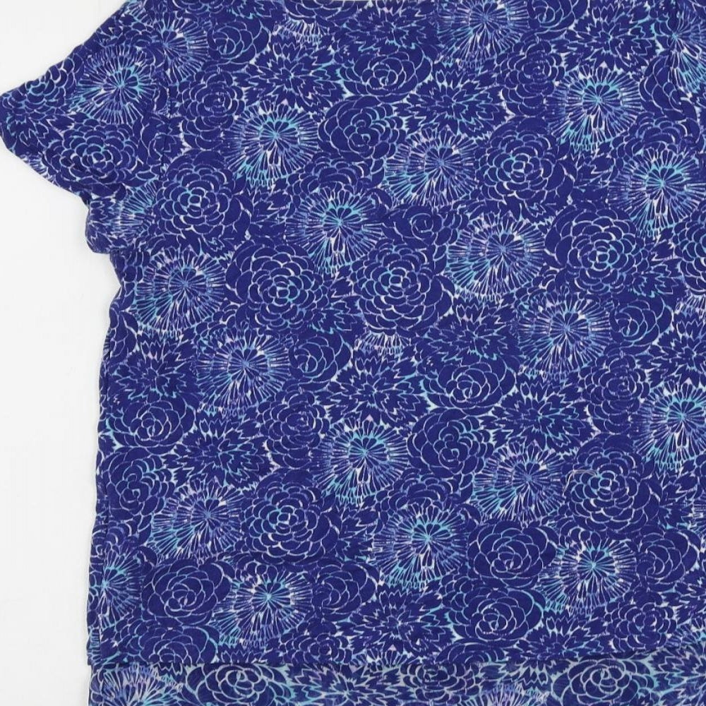 Womens UK Size 10 Per Una Blue Basic T-Shirt
