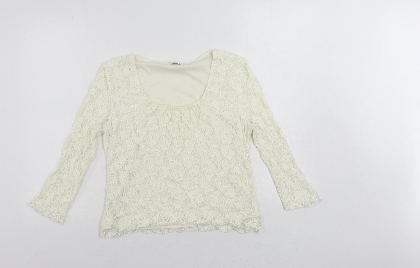 Womens UK Size M Precis Ivory Basic Blouse