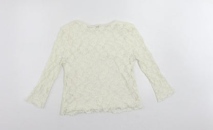Womens UK Size M Precis Ivory Basic Blouse
