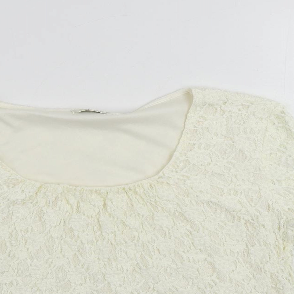 Womens UK Size M Precis Ivory Basic Blouse