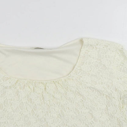 Womens UK Size M Precis Ivory Basic Blouse