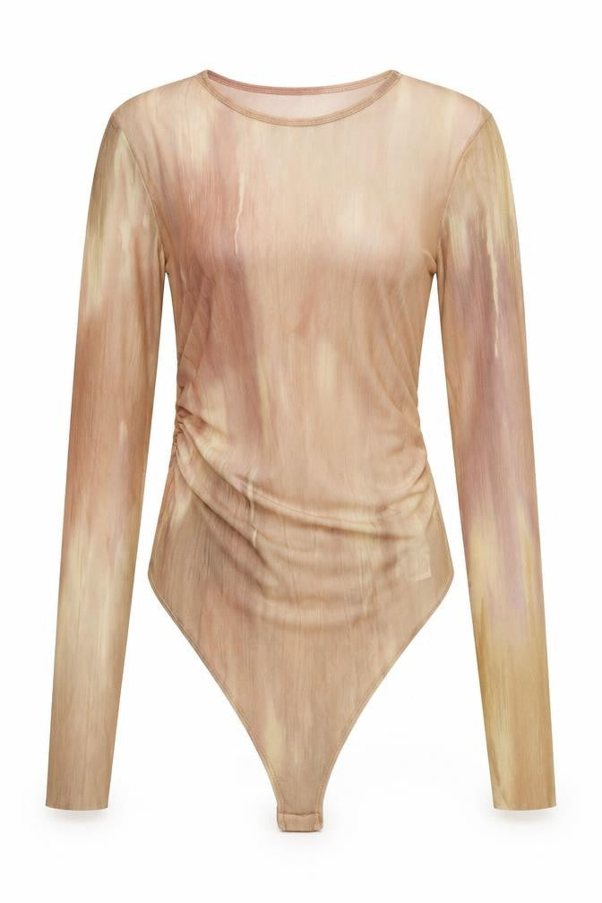 Womens UK Size S Zara One-Piece Beige Bodysuit