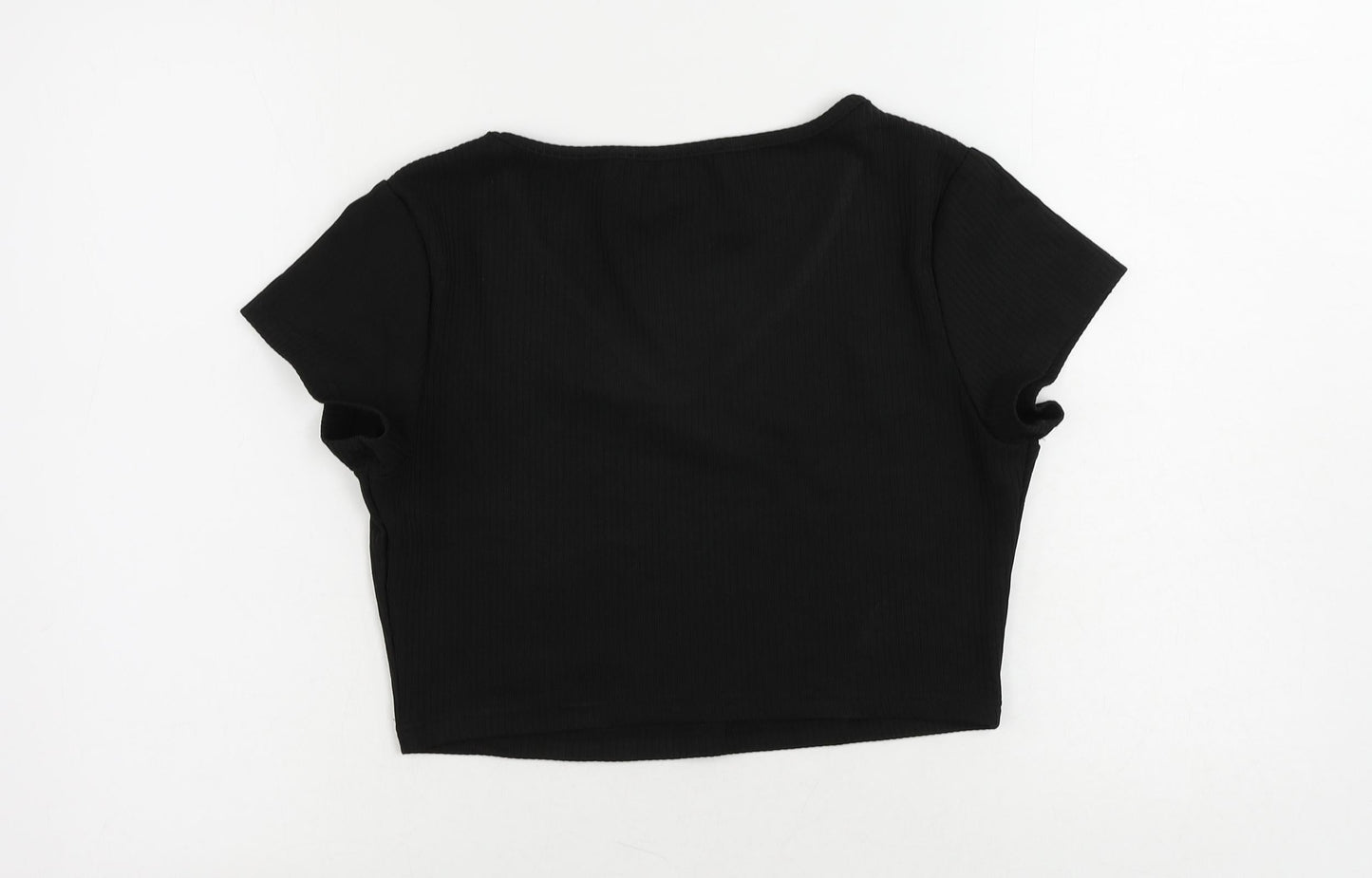 Womens UK Size XL Cider Black Cropped T-Shirt