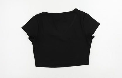 Womens UK Size XL Cider Black Cropped T-Shirt