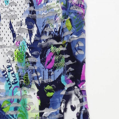 Frank Lyman Womens Multicoloured Geometric Polyester Pencil Dress Size 10 Boat Neck Zip