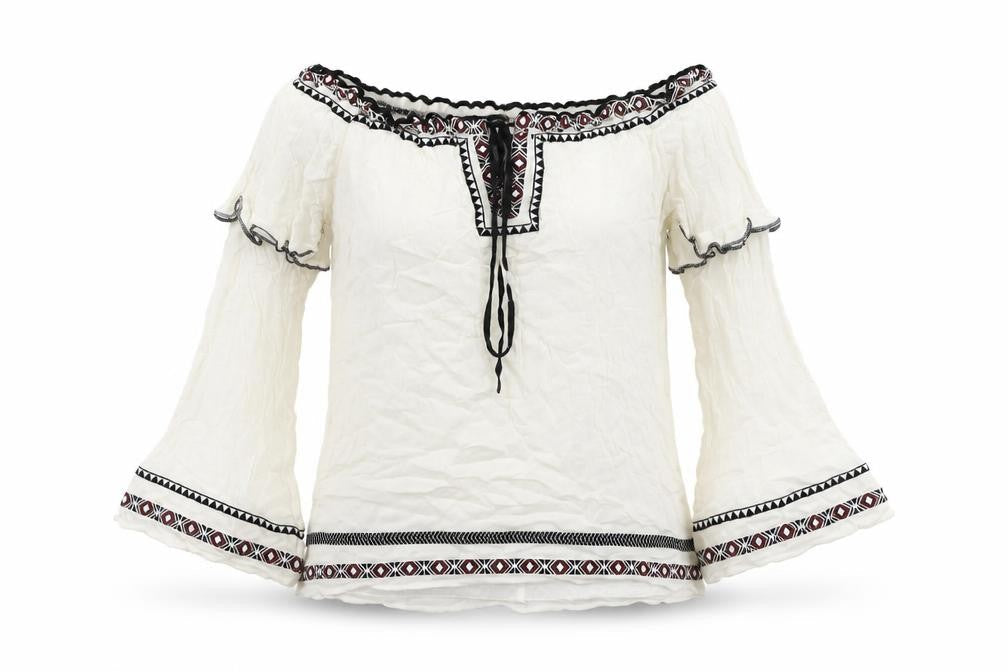 Womens UK Size 6 River Is White Basic Blouse