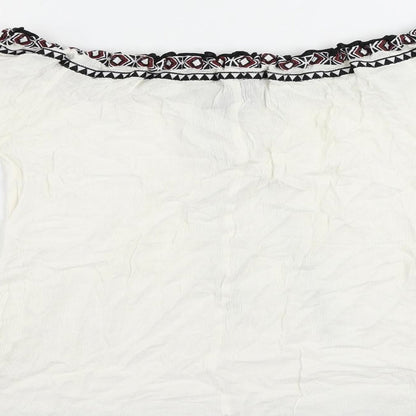 Womens UK Size 6 River Is White Basic Blouse