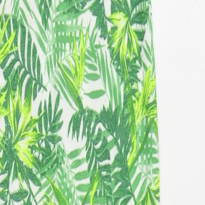 Boohoo Womens Green Geometric Polyester Maxi Size 6 V-Neck Pullover