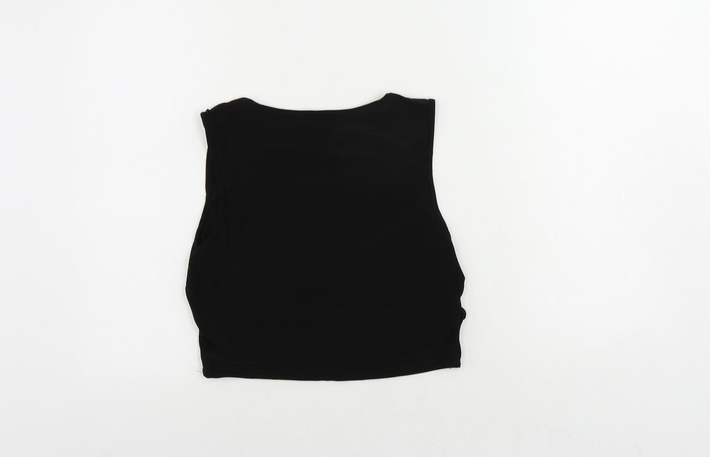 Womens UK Size 14 PRETTYLITTLETHING Black Cropped Tank