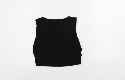 Womens UK Size 14 PRETTYLITTLETHING Black Cropped Tank
