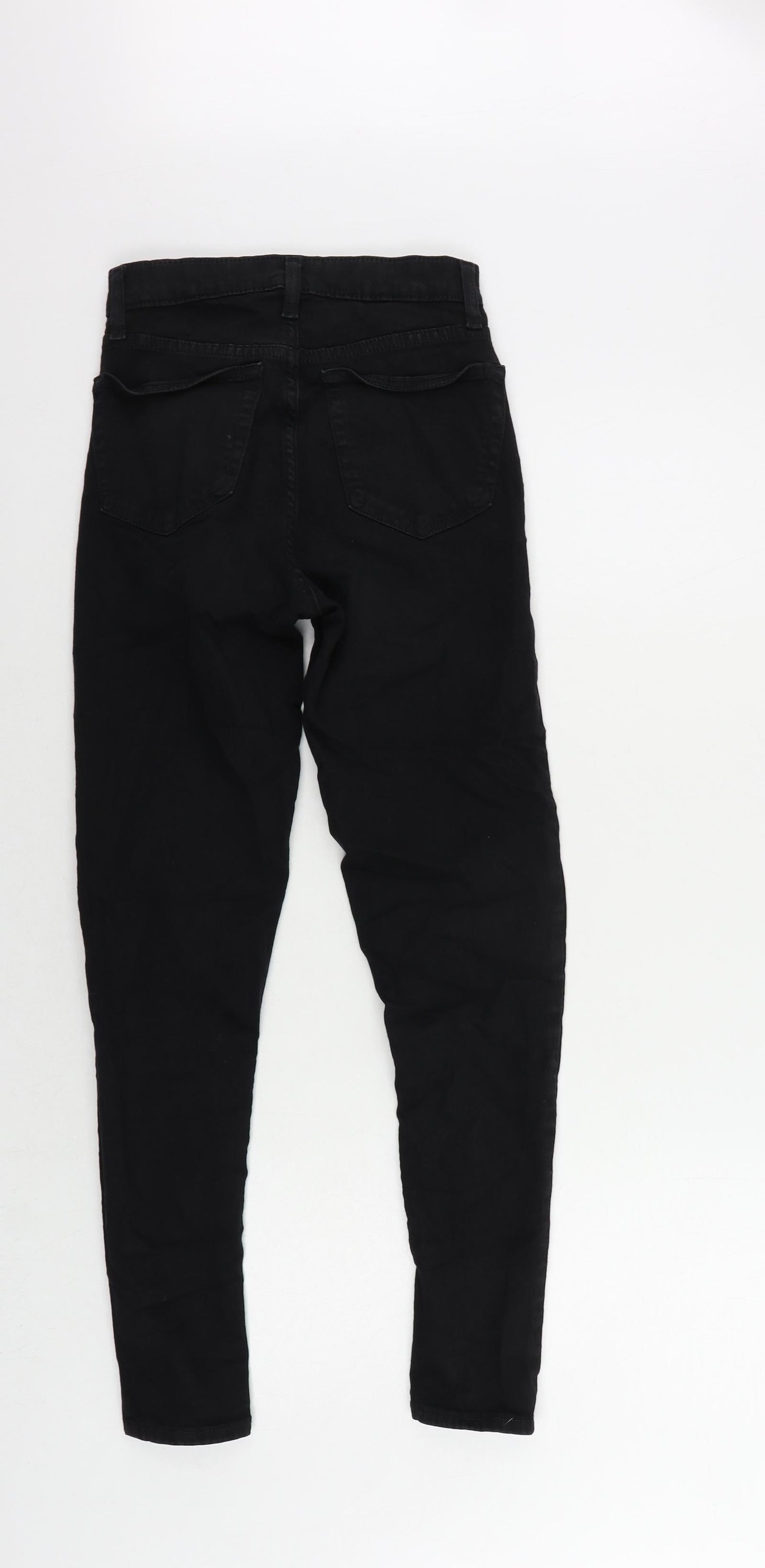 Topshop Womens Black Cotton Skinny Jeans Size 25 in L32 in Regular Zip