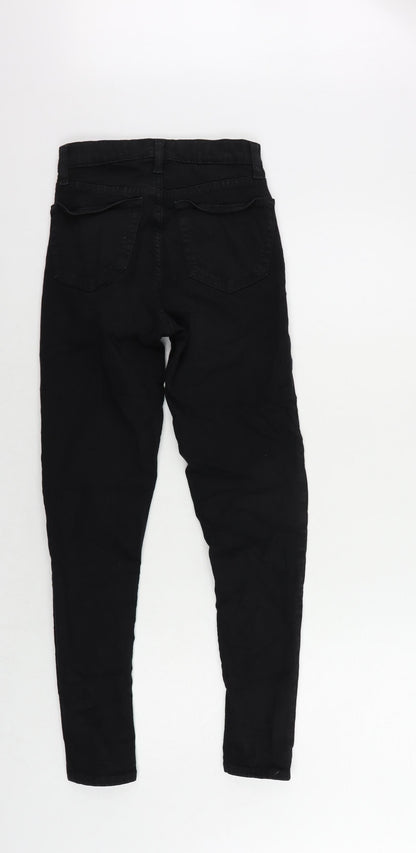 Topshop Womens Black Cotton Skinny Jeans Size 25 in L32 in Regular Zip