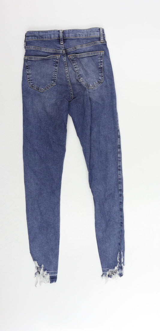 Topshop Womens Blue Cotton Skinny Jeans Size 25 in L32 in Regular Zip
