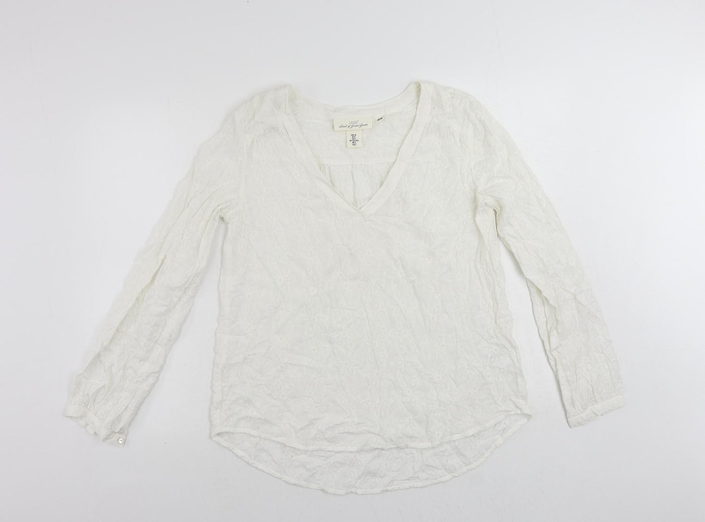 Womens UK Size 10 H&M White Basic Blouse
