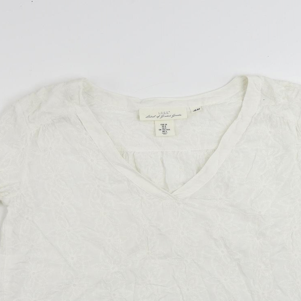 Womens UK Size 10 H&M White Basic Blouse