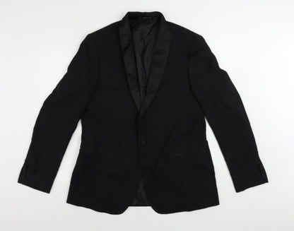 Mens UK Size 44 Marks and Spencer Regular Black Suit Tuxedo